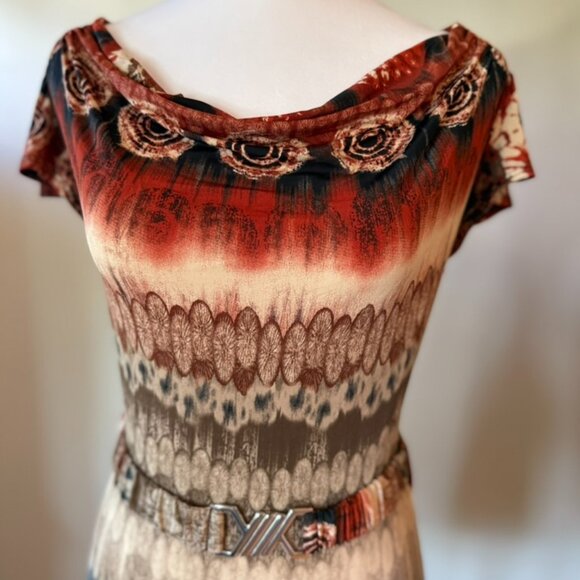 Y2K Fairycore Mini Cowl Neck Women's Dress Belted Fit and Flare Flutter Sleeves - Picture 2 of 7